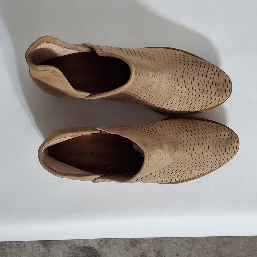 Lucky Brand Brown Perforated Ankle Booties - Picture 6 of 8